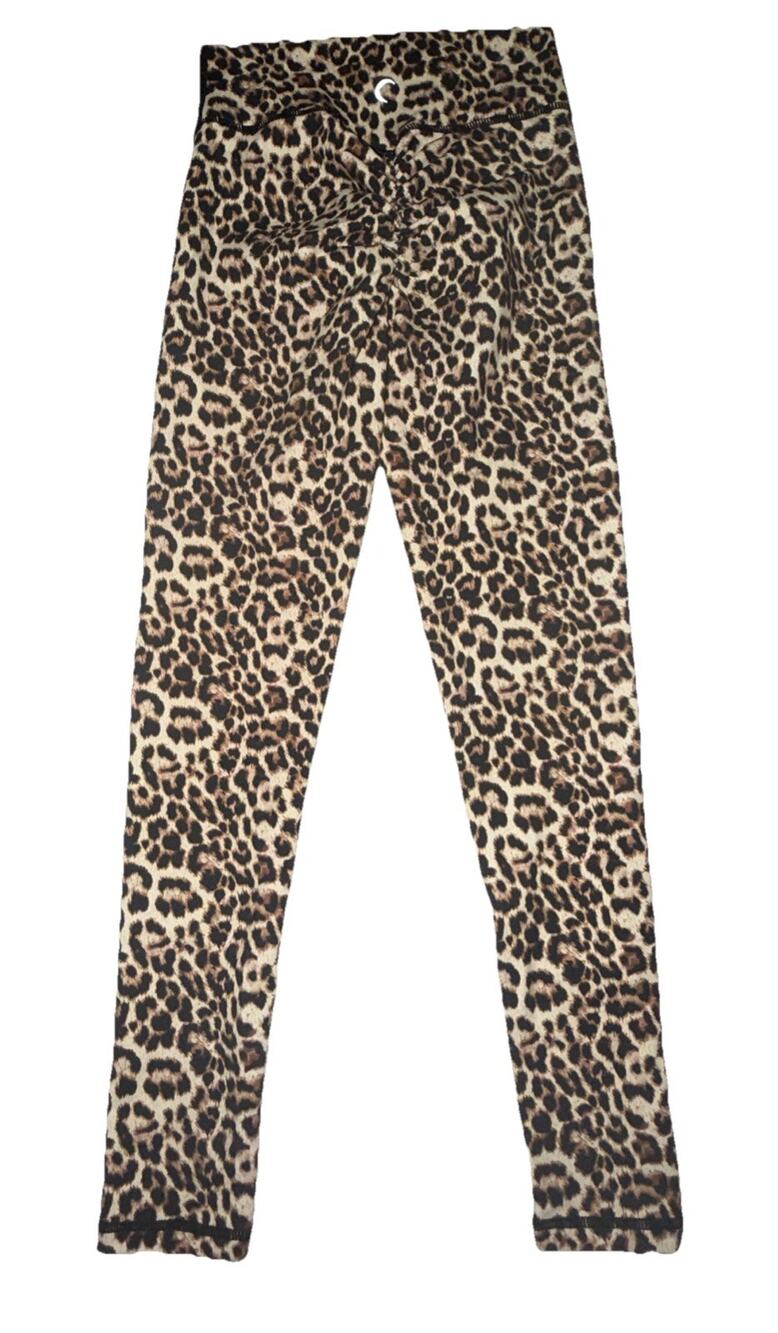 Zyia Active Scrunch Butt Leggings Women's Cheetah Print Skinny Pants Size 2 Ai13
